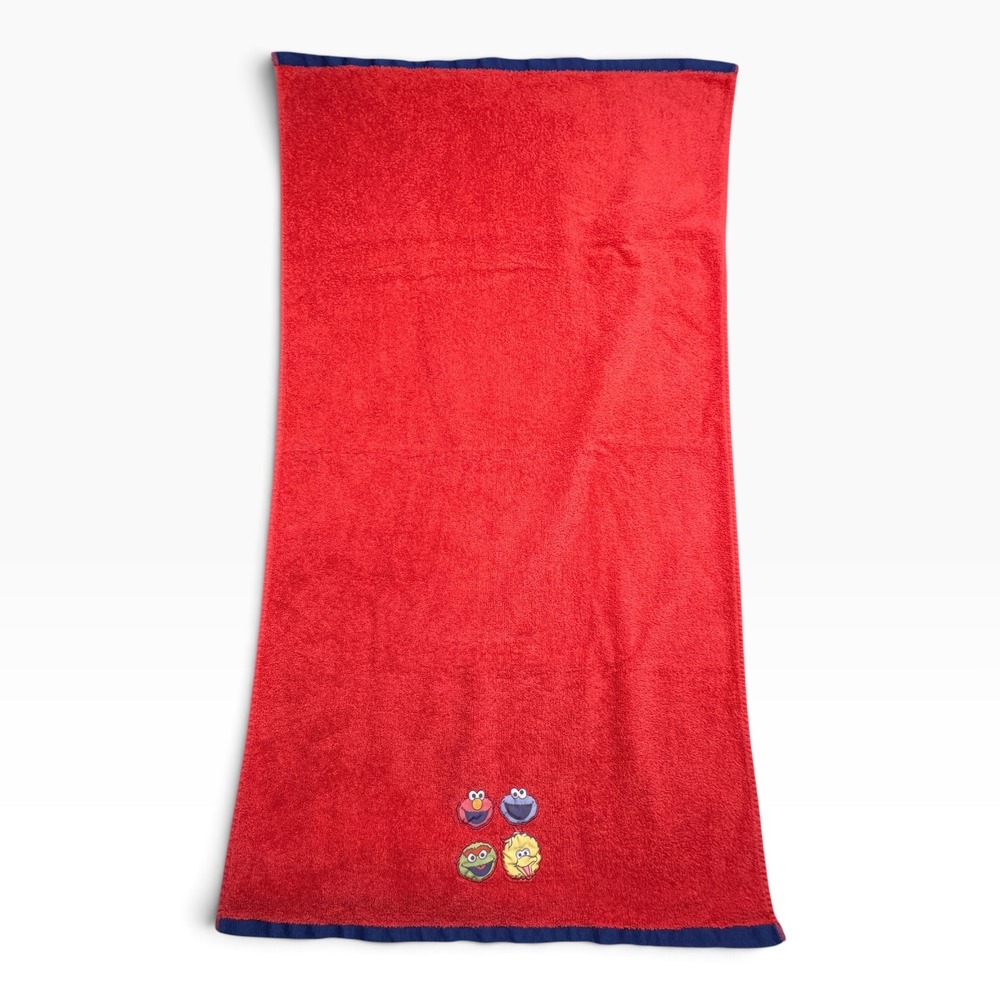 Sesame Street Red Beach Towel Elmo Cookie Monster Big Bird Oscar 2018 46x24